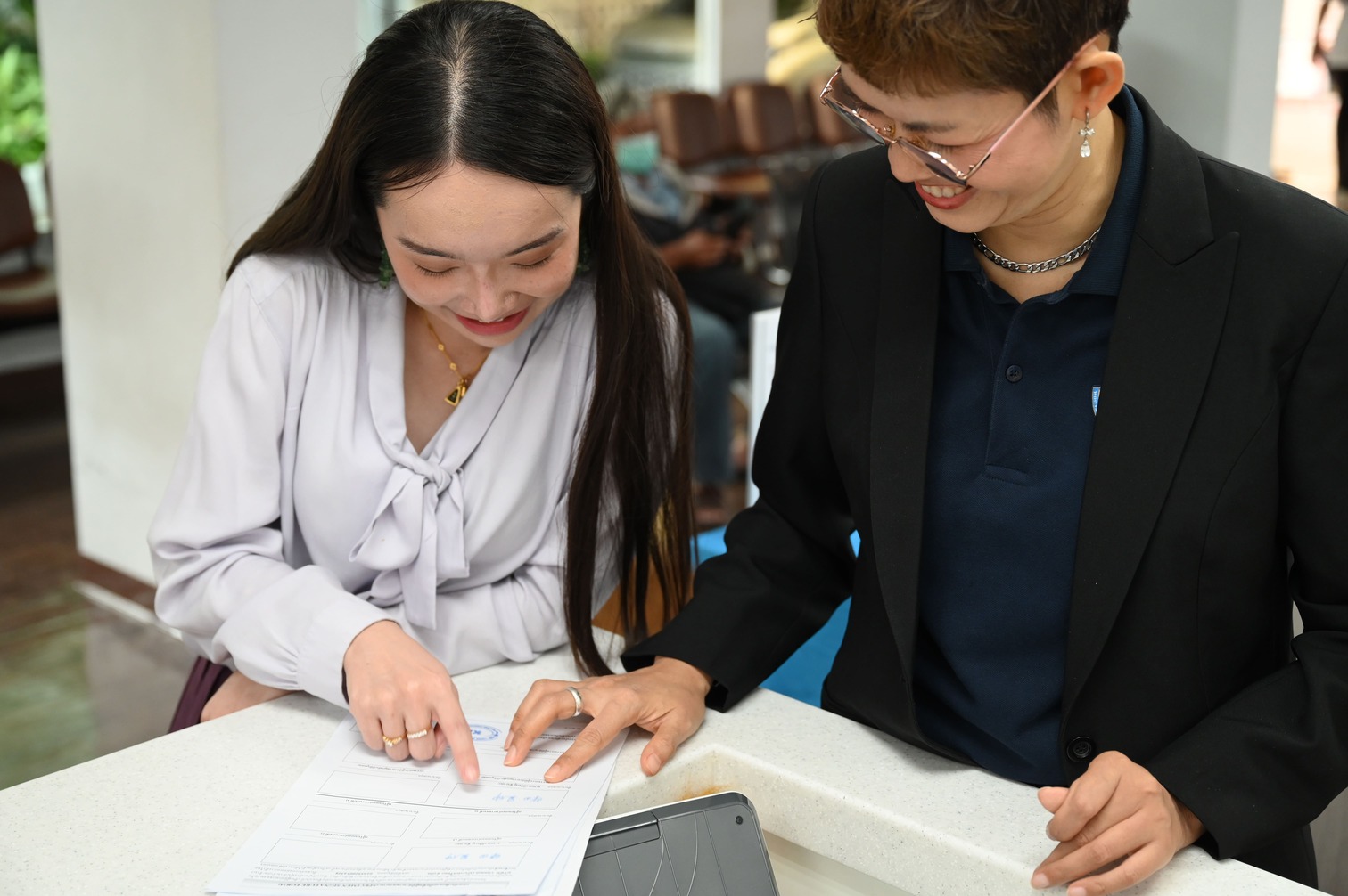 Business professionals shaking hands in partnership